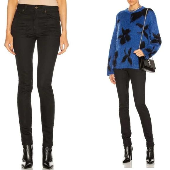 SAINT LAURENT Medium Waist Jeans In Black 26 - Picture 1 of 10